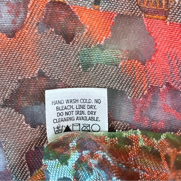 Rainbow Animal Print Top Size Medium Semi Sheer Button Blouse 3/4 Slv Leopard - Picture 8 of 10